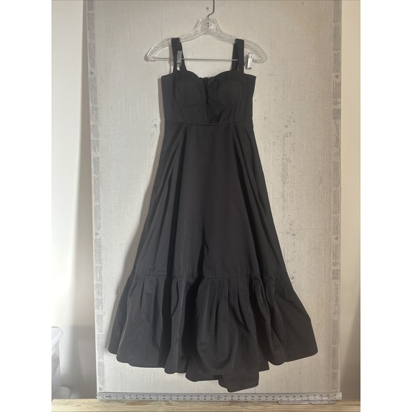 Anthropologie Dresses & Skirts - Anthropologie Mare Mare Black Corset Poplin Cotton Flounced Midi Dress | Sz: XS